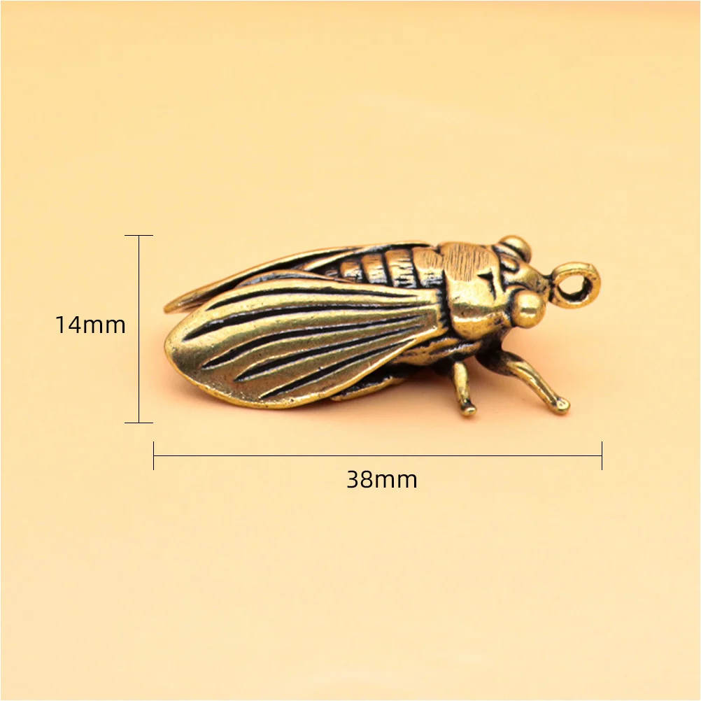 

6Pcs Brass Cicada Statue Vintage Retro Small Desktop Decoration Creative Brass Animal Ornament Exquisite Indoor Tabletop Decor