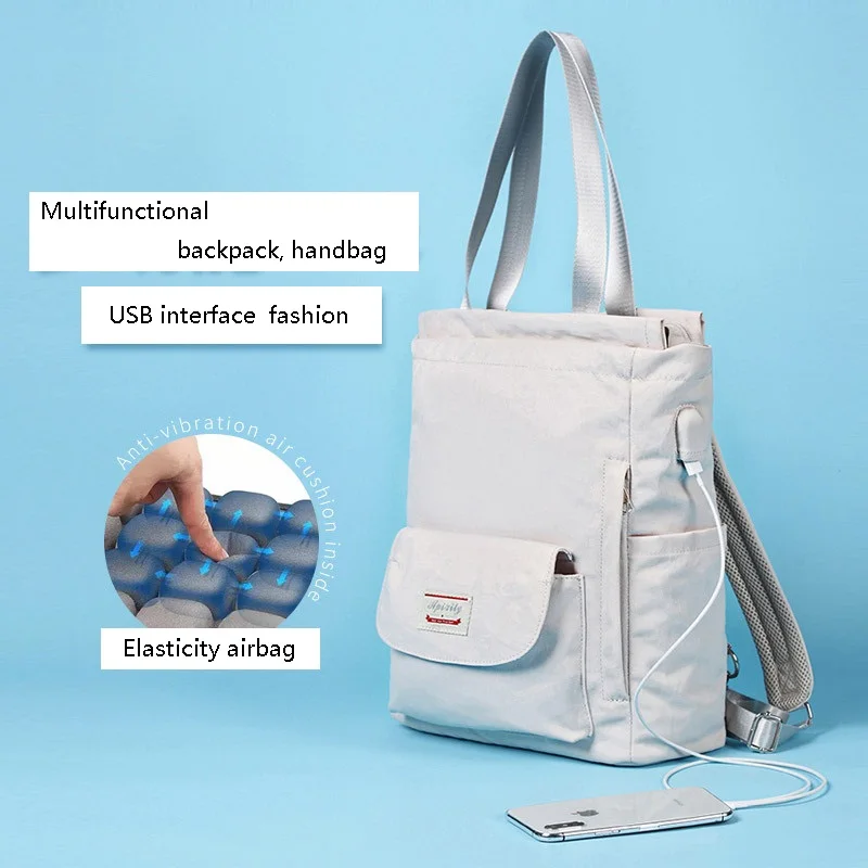 Women backpack Waterproof Stylish Laptop Backpack 13 13.3 14 15.6 inch Korean Fashion Oxford Canvas USB College Backpack bag fem