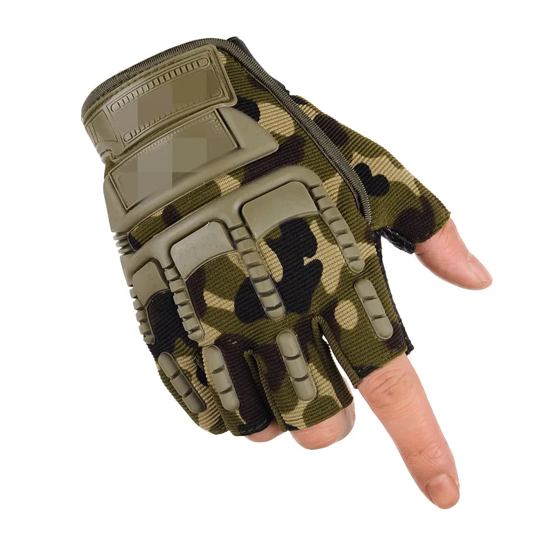 Guantes tácticos de medio dedo para hombres, deportes al aire libre, entrenamiento de equitación, antideslizante, resistente al desgaste, técnico,