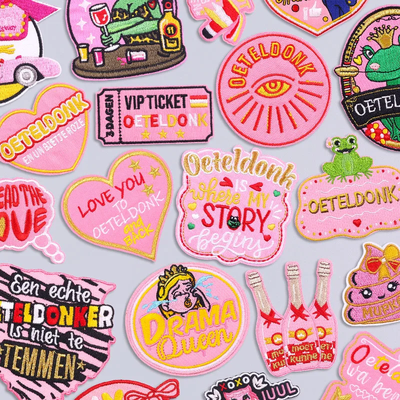 Niederlande Oeteldonk Emblem Applikation/Stickerei Patch Eisen auf Patches für Kleidung thermoadhäsive Patch auf Kleidung Nähen Patch