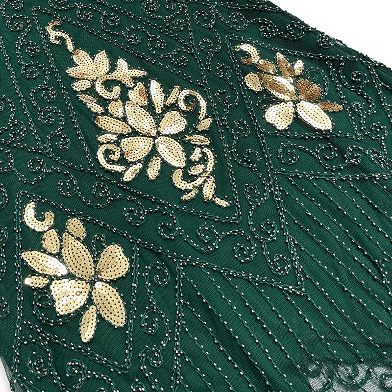 Green 1920s Gatsby Ball Gown Lady Sequined Fringe Dress Paired with Jewelry Black Gloves Plus Size Sexy Gown Party Outfit S-XXXL