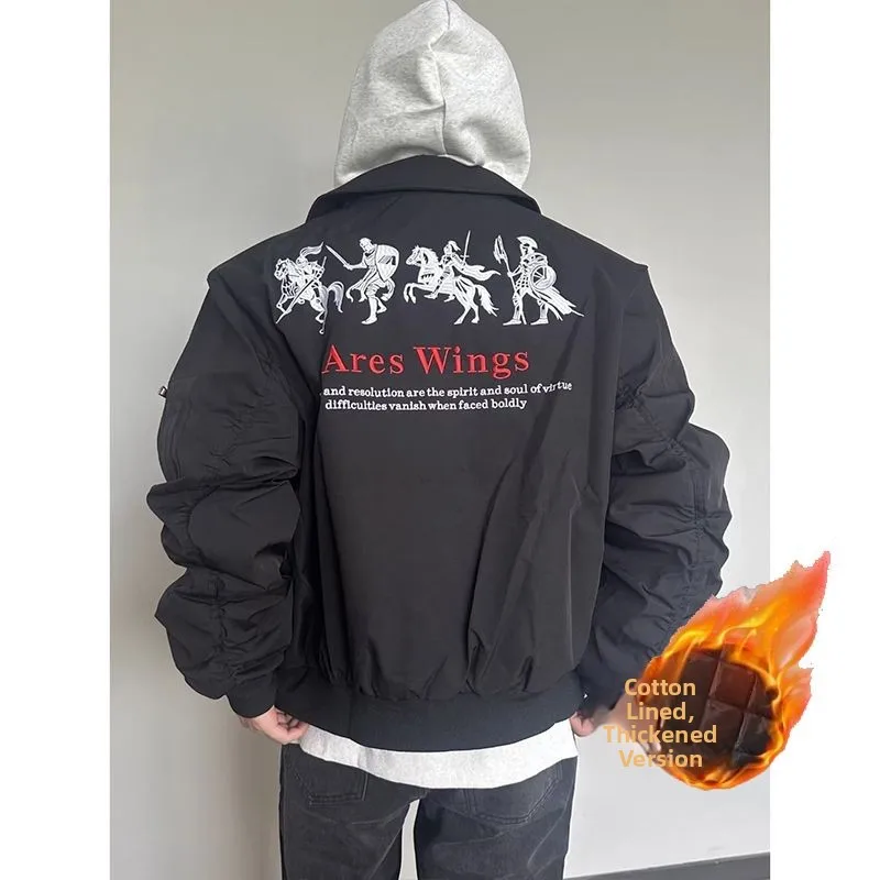 

Высококачественное вышитое бейсбольное джет, весна-осень, модное модное модное свободное водонепроницаемое пальто из бычьей ткани