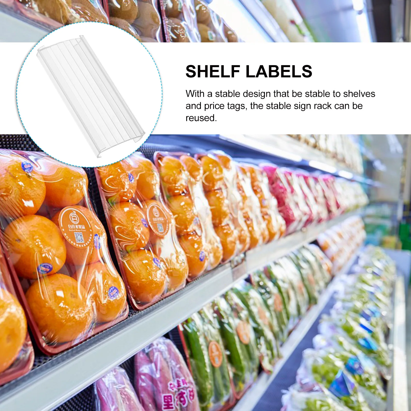 

20Pcs Transparent Shelf Label Holders Price Tag Display Stands Sign Holders for Store Supermarket Shelf Labels