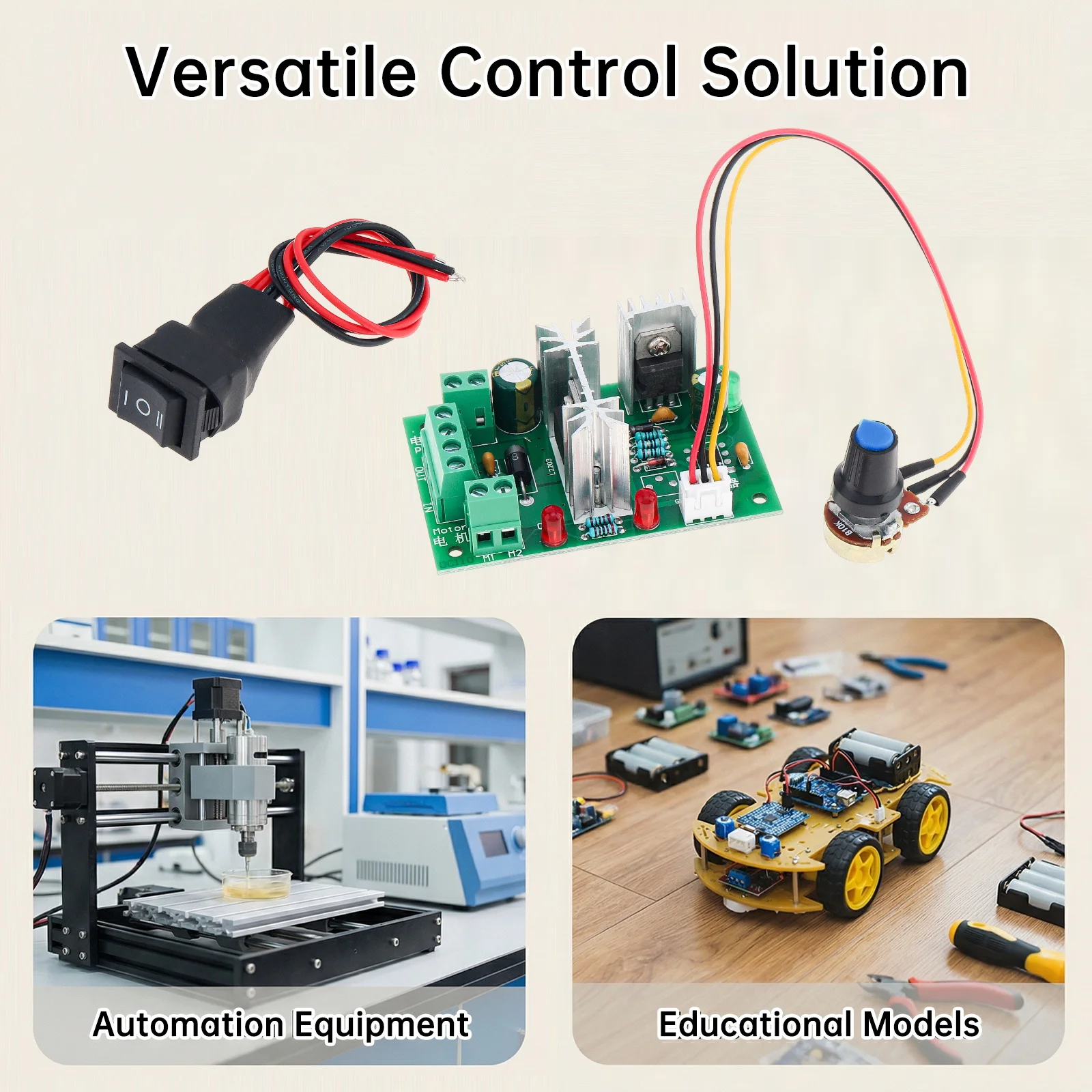 6-30V 200W Upgraded Adjustable DC Motor Speed PWM Controller DC PWM Motors Speed Controller Positive Inversion Switch Controller