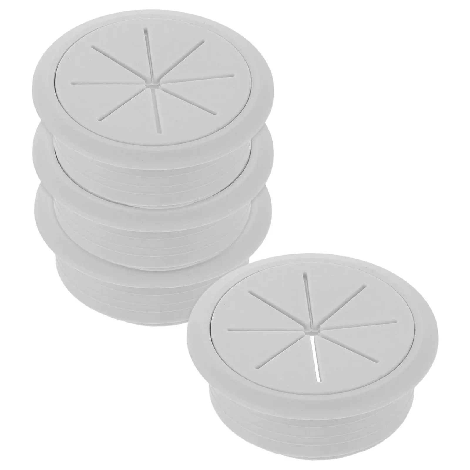 4Pcs Round Cable Hole Cover Desk Wire Grommet for Computer Table Cable Organization Neat Workspace Easy Install Plastic
