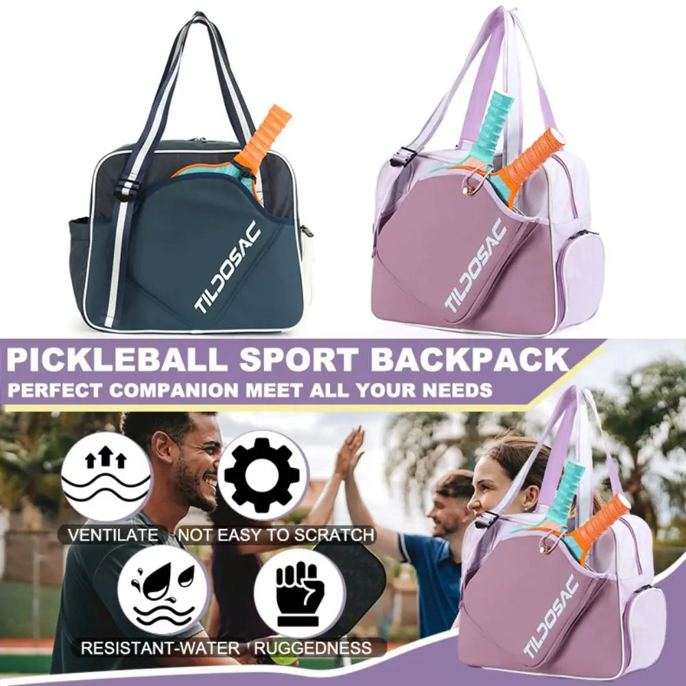 

Нейлоновая сумка через плечо для ракеток Pickleball с отделением для обуви Водонепроницаемая сумка для весла Pickleball Регулируемый ремень Большая вместимость