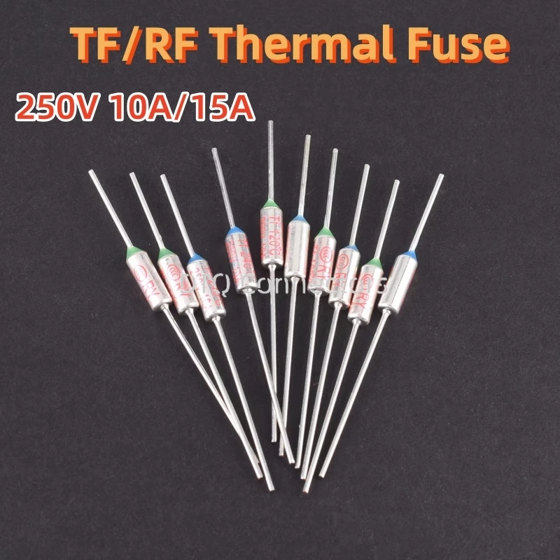 10pcs TF Thermal Fuse RY 10A 15A 250VTemperature 73C 77C 94C 99 113C 121C 133C 142C 157C 172C 185C 192C 216C 227C 240C 280C 300C