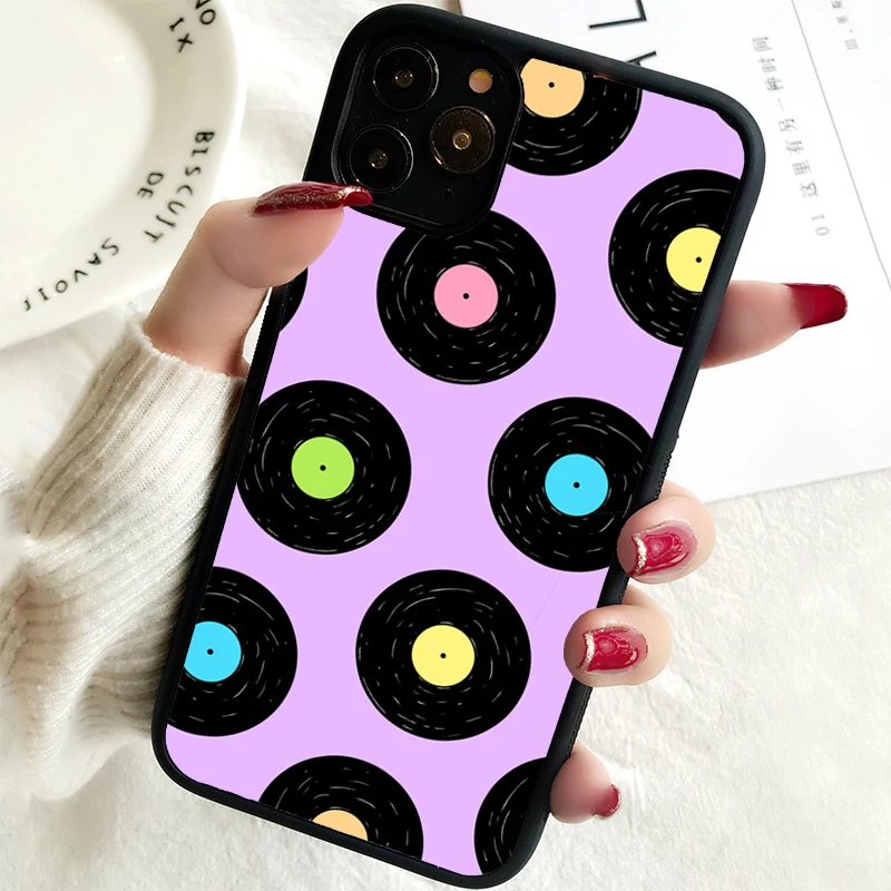 5 5S SE 2020 Phone Cover Case for iPhone 6 6S 7 8 PLUS X XS XR 11 12 13 MINI 14 PRO MAX Rubber Silicone  vinyl record style