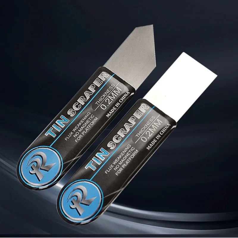 2-in-1 Tin Scraper Set Premium Flat and Oblique Mouth Scraper for Professional Soldering Glue Removal and Electronic Repair Tool