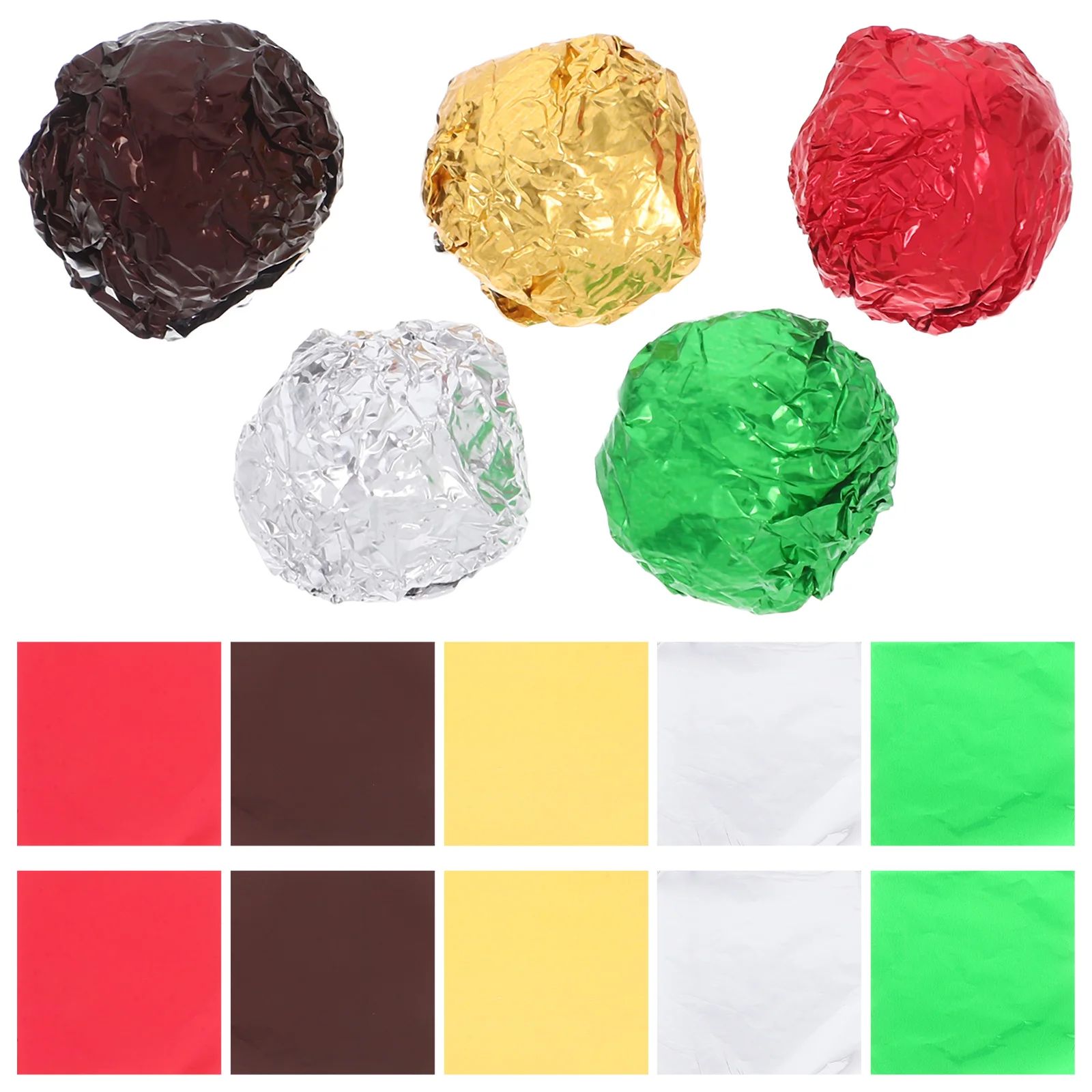 

500Pcs Aluminum Foil Candy Wrapping Paper Chocolate Tea Wrappers for Wedding Party Holiday DIY Decoration
