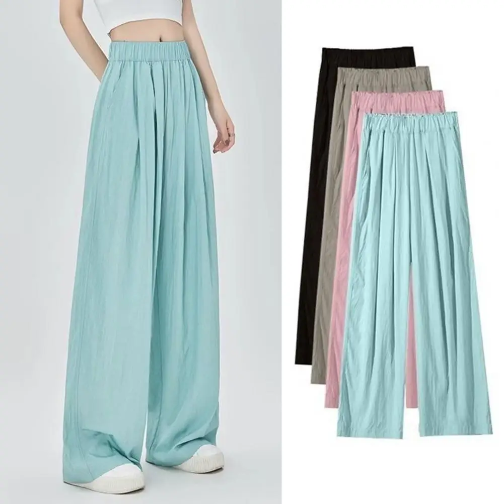 

Women Trousers Elegant Wide Leg Pleated Trousers for Women High Waist Solid Color Casual Pants for Work Leisure Women Pants