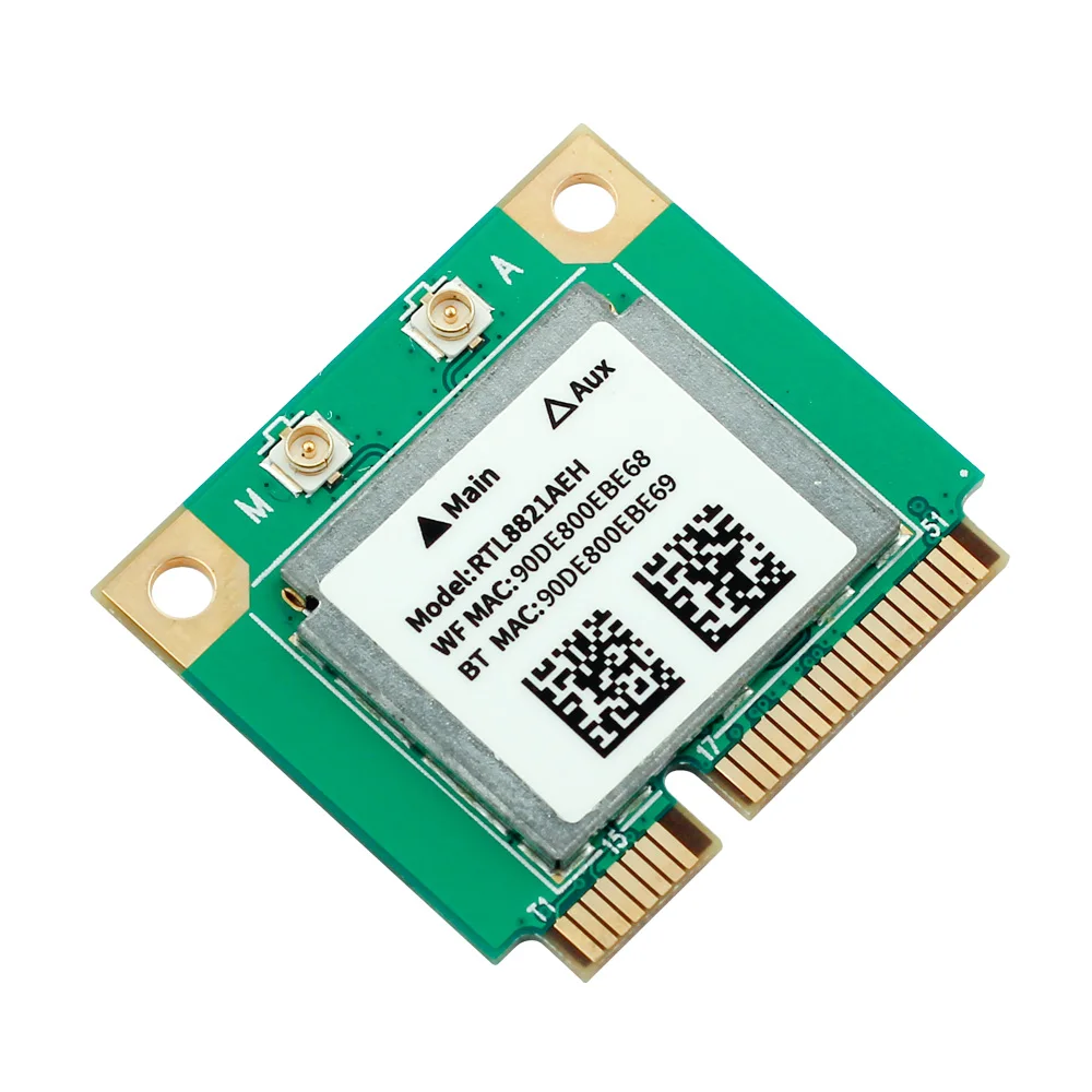 Dual Band Realtek RTL8821AEH AW-CB161H Wifi Wlan Card Bluetooth 4.0 Combo Wireless Half Mini PCI-E Adapter 433Mbps 802.11ac