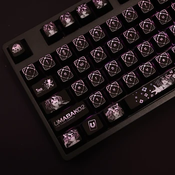 104 Keys Anime Game Pretty Derby Kitasan Black Keycaps PC Coating for Logitech G512 G610 Razer BlackWidow Huntsman Corsair K70