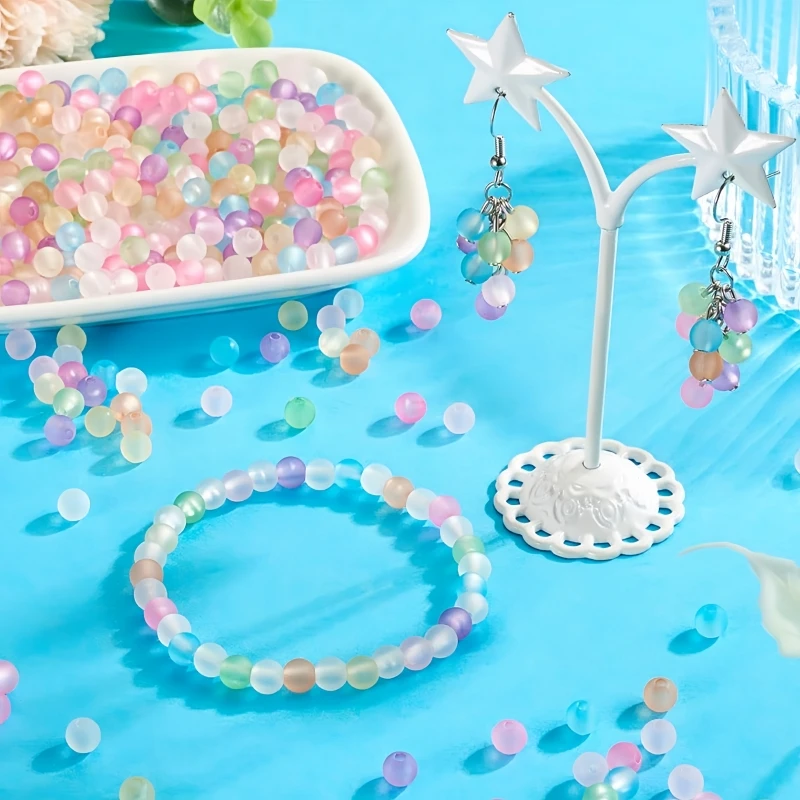 8-16mm Bunte Mattierte Acrylperlen, Lose Perlen mit Bohrloch für DIY-Bastelarbeiten, Ornamentherstellung, Kleidung, Nähzubehör – Detail 5
