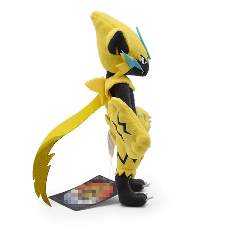 25cm Kleines Zeraora Plüschtier - Gelbes Elektrisches Pokémon, Donnerkatze Stofftier mit Blitzdesign – Detail 7