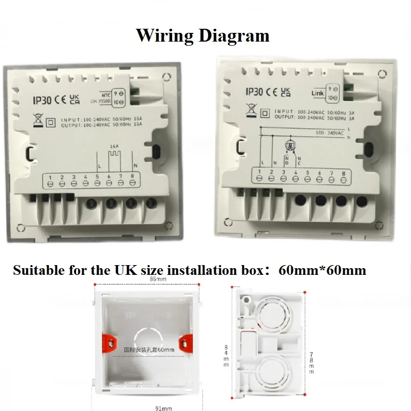 Imagem -06 - Controlador de Temperatura Tuya Água Piso Elétrico Aquecimento Wifi Iot Switch Led Painel Black Sliver Smart Home Termostato