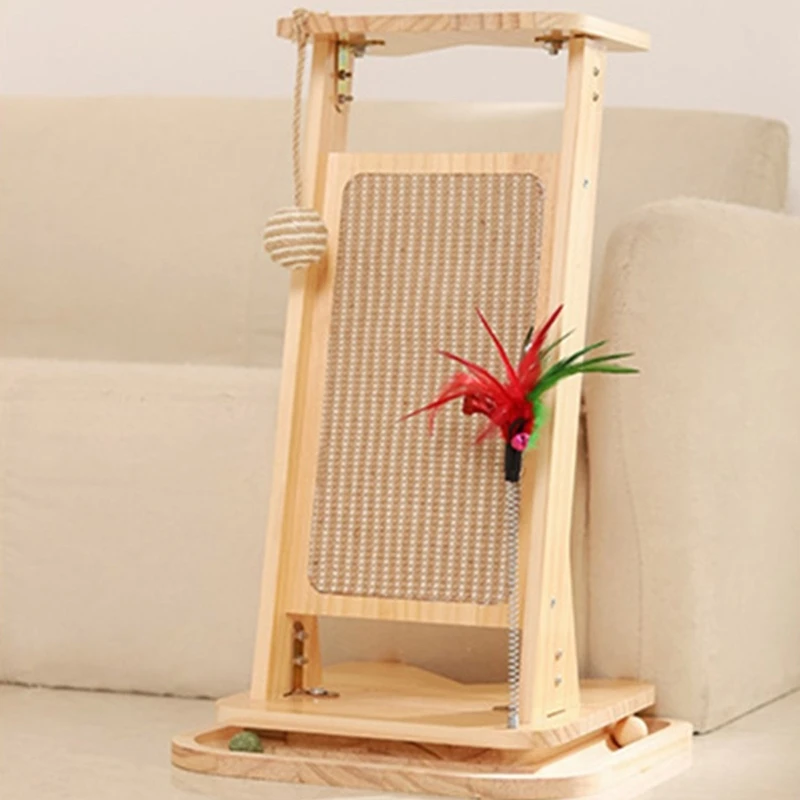 Interactively Cats Scratching Post Quality Sisal Wall Corner Cats Scratcher for Scratching, Climbing, Lounging