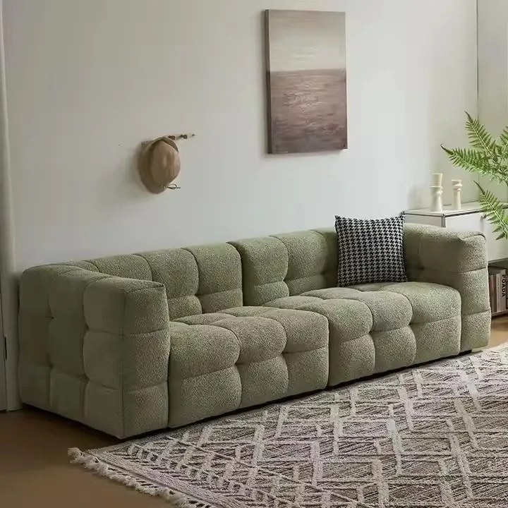 &Modern Quiet Style Designer  Velvet Wood Frame Settee Reclining Three Seat Sectional Sofa Eco-Friendly Cooling