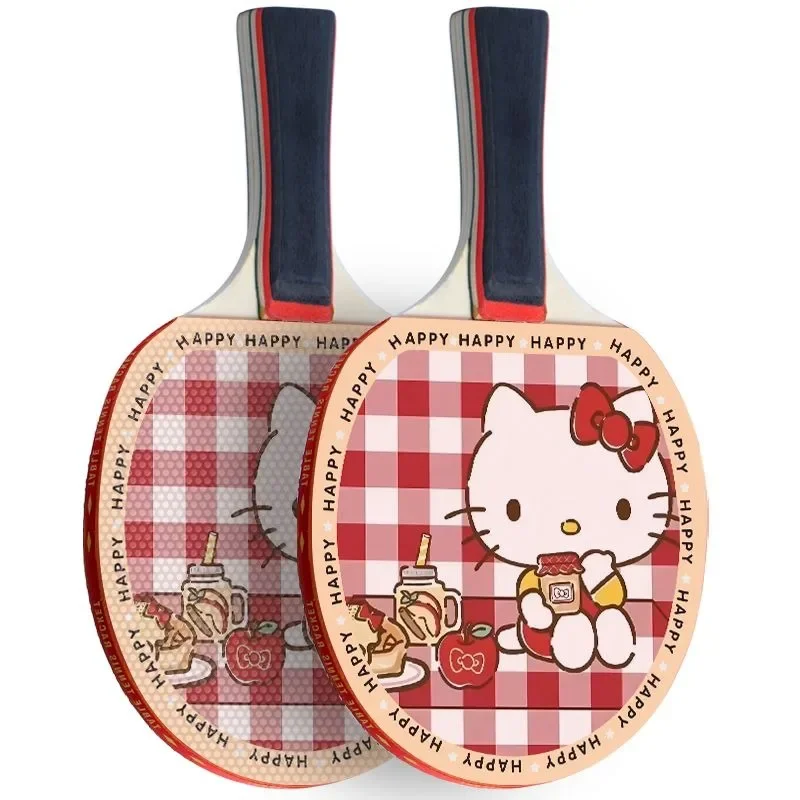 

Hello Kitty Anime Kawaii Sanrio Ins Fashion Table Tennis Rackets Cute Kt Cat Children Straight Rackets Lovely Gifts for Kids