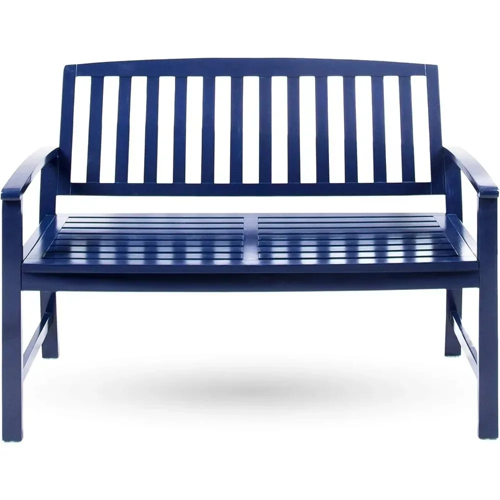 

Christopher Knight Home Loja Outdoor Acacia Wood Bench, Pu Navy Blue
