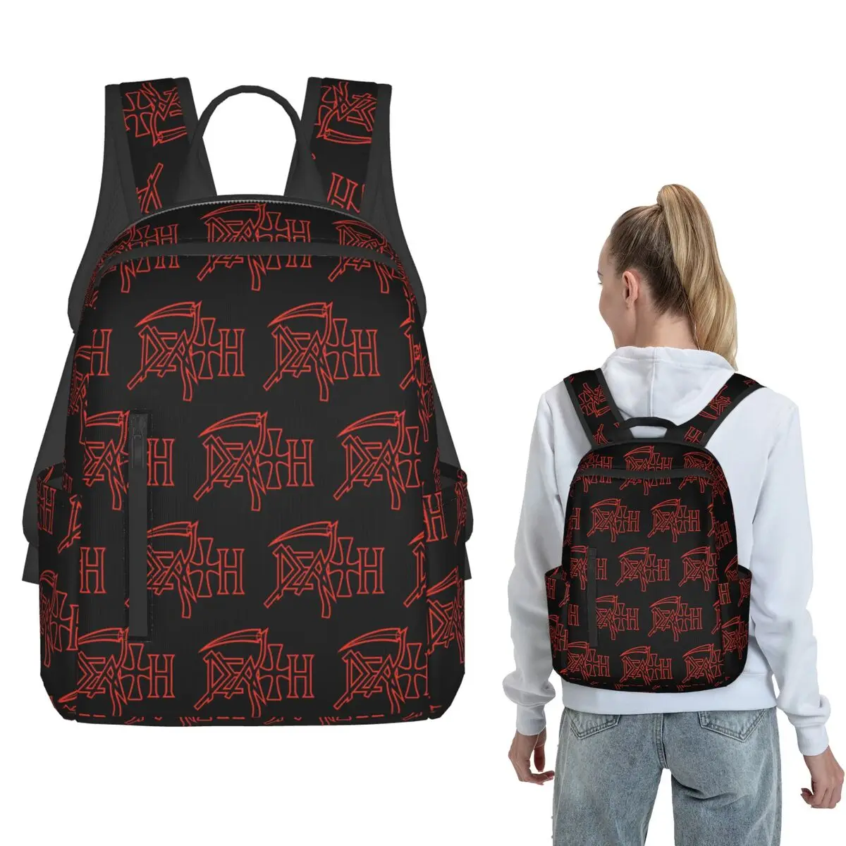 American Death Metal Band Backpack Daypack Boys Girls BookBag School Bag Shoulder Bags for Men Women