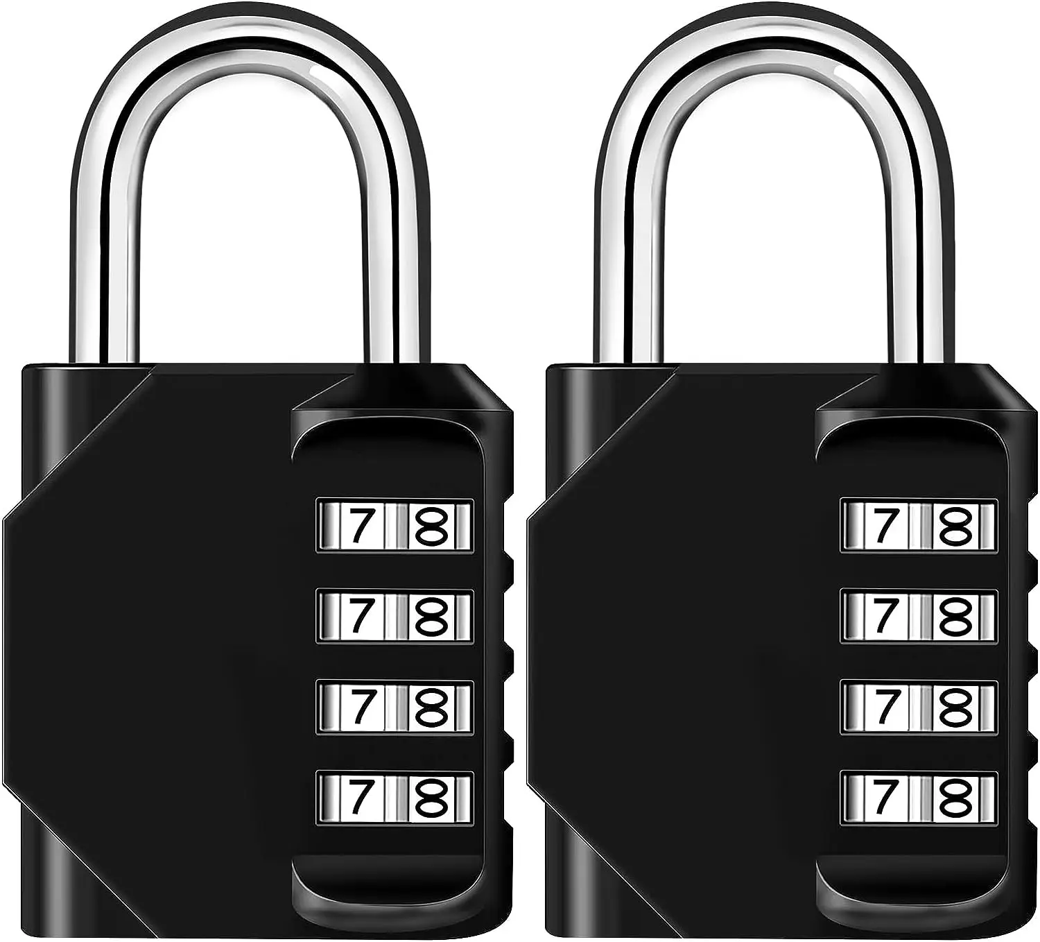 2Pack Combination Lock Resettable 4 Digit Padlock with Combination, Waterproof and Heavy Duty Combination Padlock Outdoor for Sc