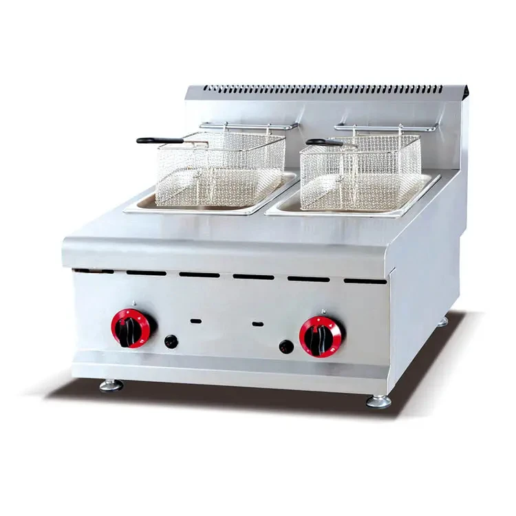 

Industry Deep Fryer Gas Double Tank With Basket Potato Chip Fryer Deep Fry Machine