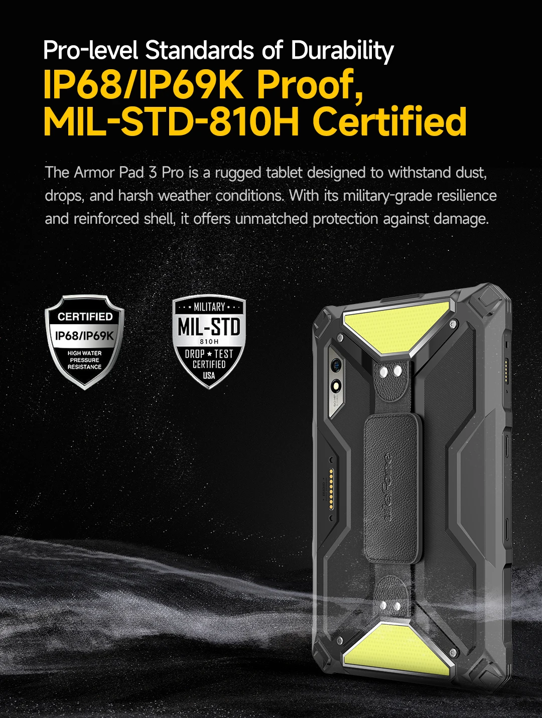 Ulefone Armor Pad 3 Pro Rugged Tablet 33280 mAh MediaTek MT8788 16GB RAM(8+8) 256GB ROM 50MP 10.36"2K Android