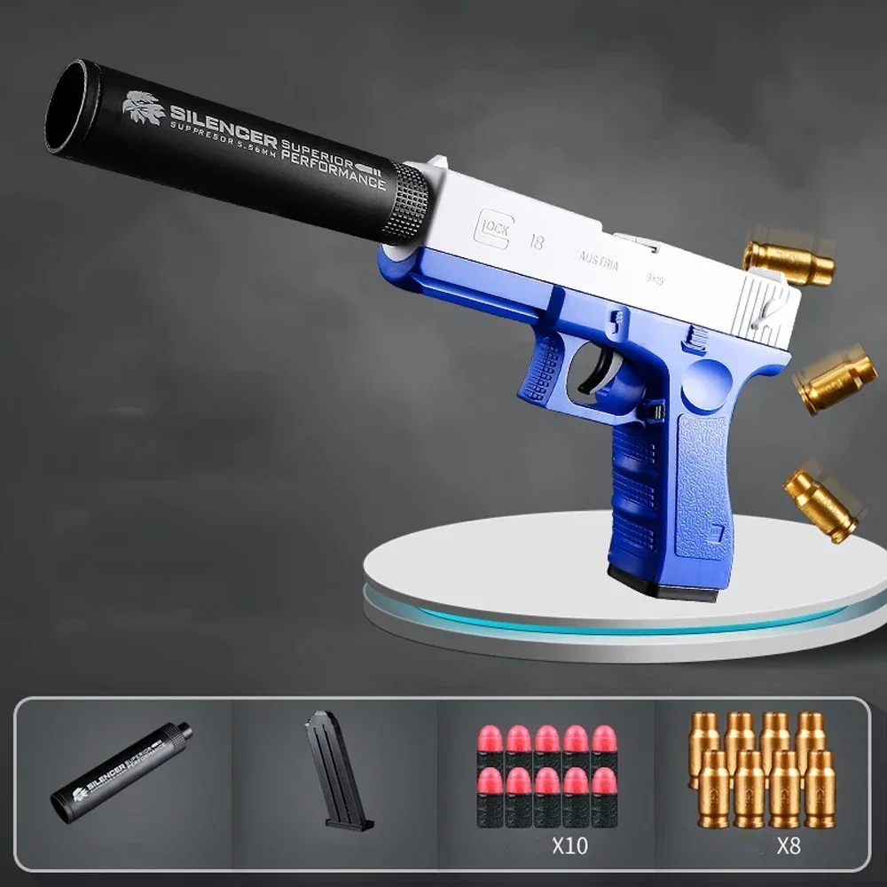¡M1911 pistola de juguete tipo bala para niños al aire libre Glock Rock Soft Bullet Gun juguete estuche de lanzamiento! 110021