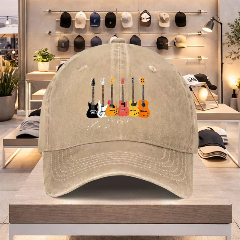 Electric Guitar Baseball Cap for Men Women – Lightweight Adjustable Casual Spring Summer Hat