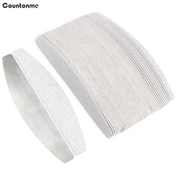 50Pcs Grey EVA Sandpaper Nail Art File 100/180 Grit Removable Self-adhesive Pads Boat Buffer Metal Replaceable Manicure Files