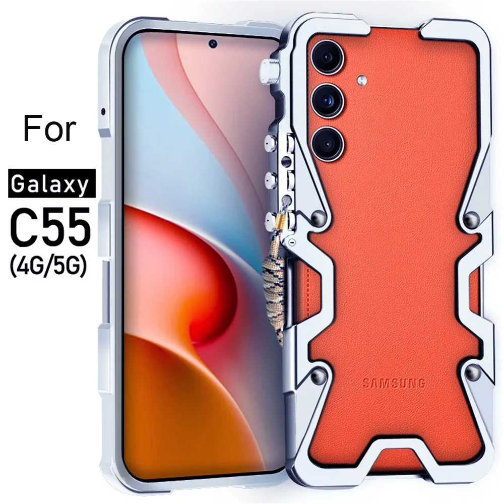 

Противоударный металлический бампер, чехол для Samsung Galaxy C55, роскошный алюминиевый чехол, чехол для Samsung Galaxy M55 M15 F55, чехол, оболочка