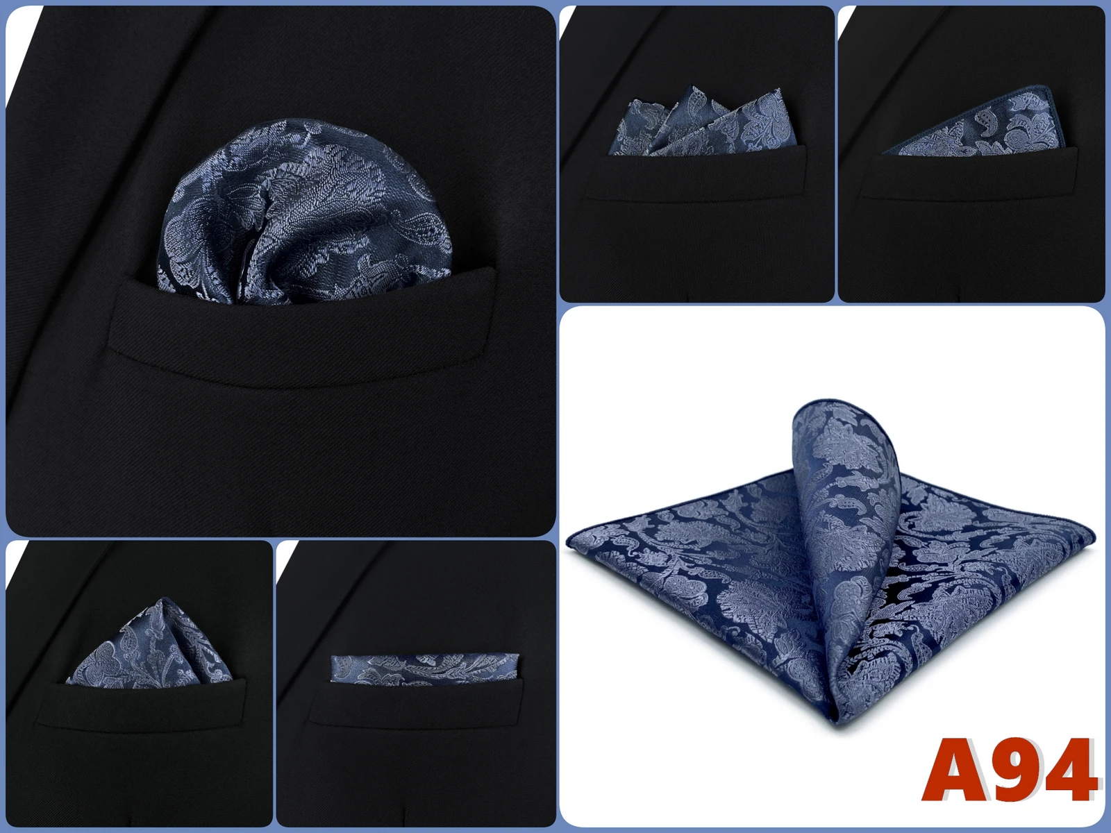 Luxury Mens Pocket Square Handkerchief Multiple Designs Classic Suit Hanky Large Striped Gentlemen Wedding Party Gift for Men
