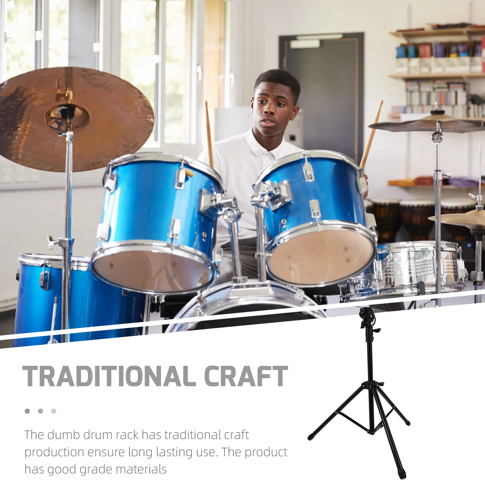 

1Set Durable Metal Dumb Drum Stand Adjustable Snare Drum Rack Practice Rack for Beginners Adjustable Height Tripod