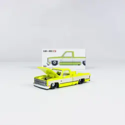 Kaido House  MINIGT 1:64 Silverado KAIDO Flo Yellow V1  Diecast Model Car