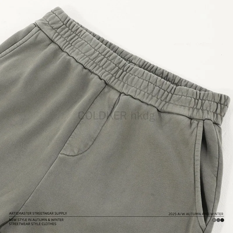 للجنسين الخريف رجل سراويل تقليدية 430gsm 100% القطن تيري غسلها تلاشى بنطلون المتعثرة Sweatpants للرجال بنطلون فضفاض