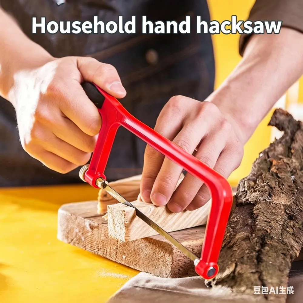 6 Inch Aluminum Alloy Hacksaw Frame Mini Hand Saw for Wood Metal Cutting DIY Woodworking Model Making Durable Tool
