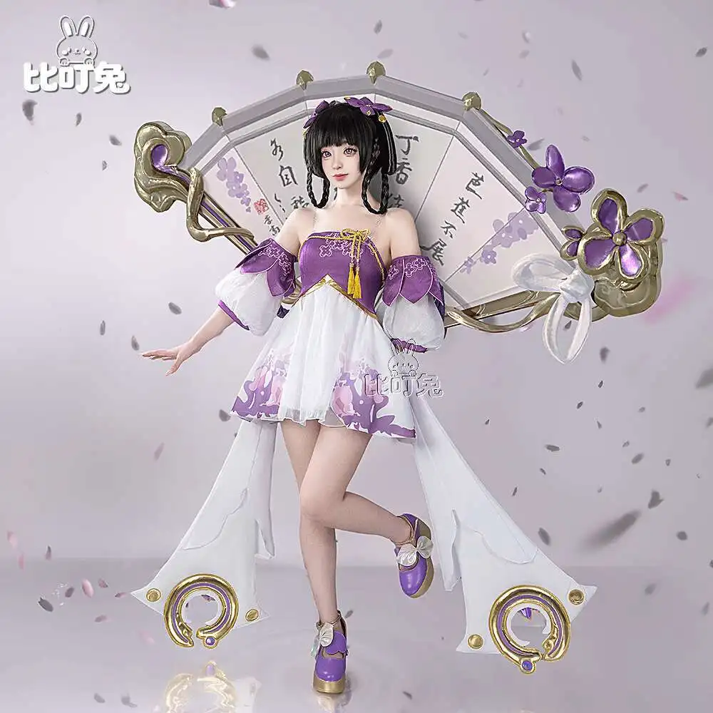 Game Honor Of Kings Cosplay Chinese-inspired Xiao Qiao Costume Purple Luxury Dresses Halloween Cosplay Game Princess Dress