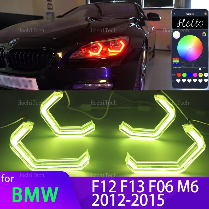 M4 style RGB Multi-colored APP control LED Angel Eyes for BMW 6 Series F12 F13 F06 M6 2011 2012 2013 2014 2015 2016 2017