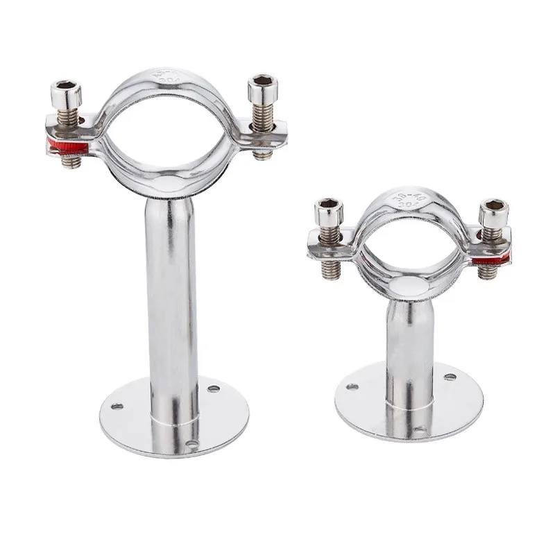 Stainless steel Water pipe bracket With base PVC pipe clamp OD 19-219MM height 45-100mm