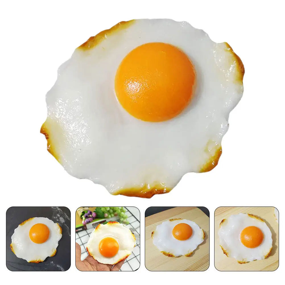 

Premium Realistic Fake Fried Egg Decor for Creative Photography Food Styling Home Office Display Kids Learning Prank Fun