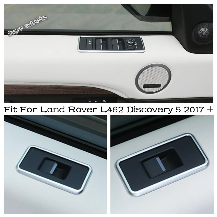 

Car Window Lift Switch Control Button Panel Frame Cover Trim 4PCS For Land Rover L462 Discovery 5 2017 - 2022 ABS Interior Parts