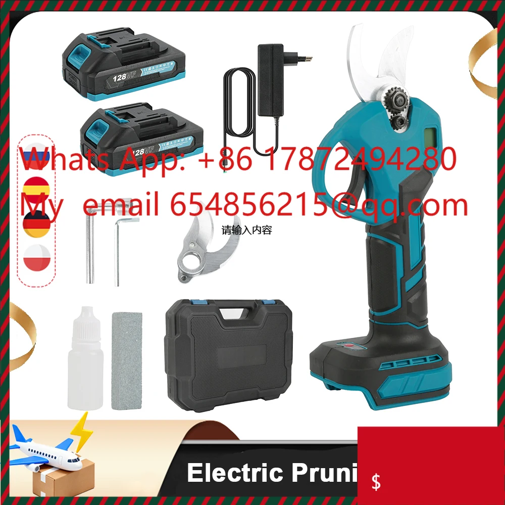 1000W Brushless Electric Pruning Shears 30mm Cordless Rechargeable Garden Fruit Tree Bonsai Borrowing Cup With 21V Battery