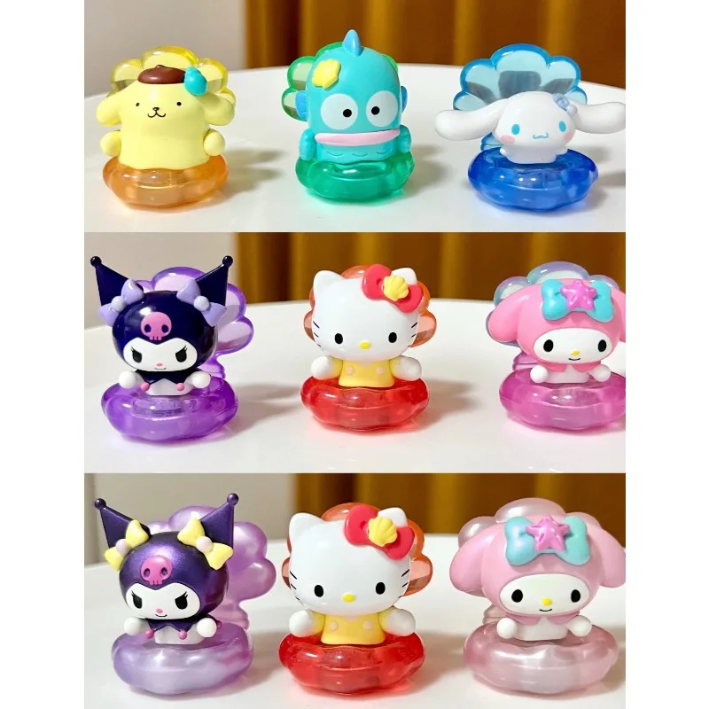 

Sanrio Characters Shell Model Cinnamoroll Figure Osakana San Pompompurin Pochacco Keroppi Kuromi Blind Box Toy