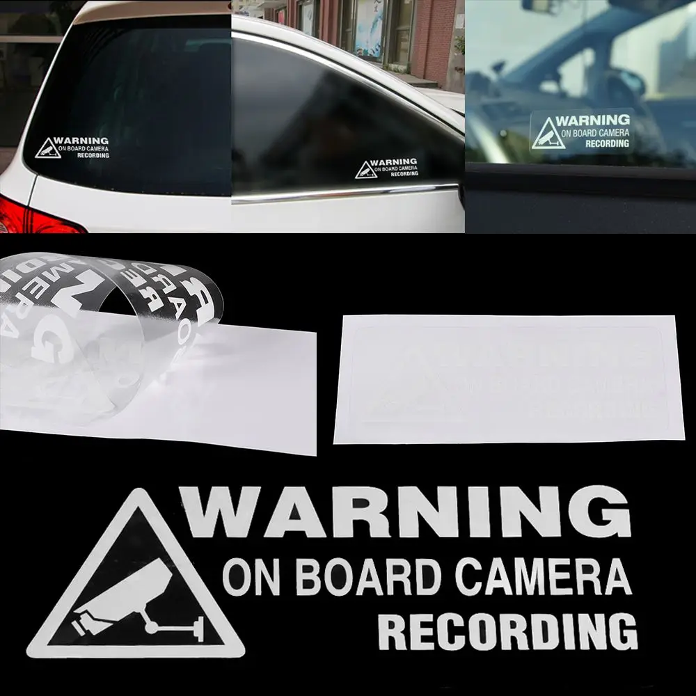 New Decor Car Sticker Warning On Board Camera Recording Auto Vinyl Sticker Window Decor Gift