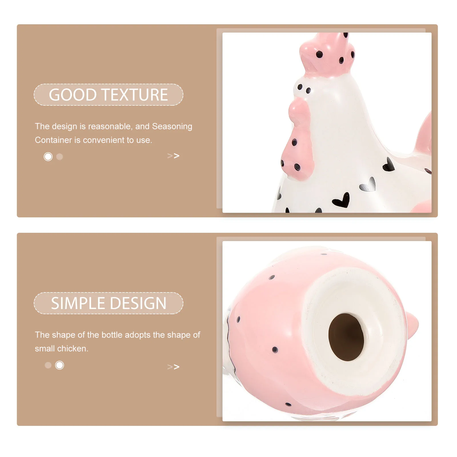 

2 шт., набор керамических контейнеров для приправ в форме курицы, герметичные банки для специй для соли, перца, сахара, хранения кухонных приправ