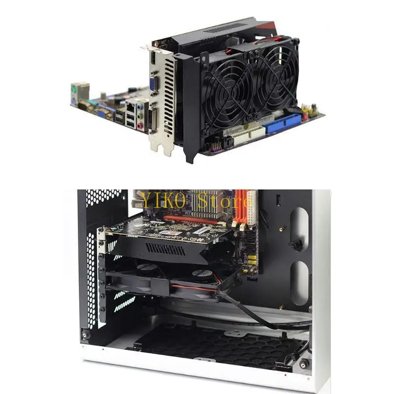 K32C Universal VGA Cooler 2 / 3 Fans 80mm Graphics Card Heatsink Fans GPU Radiator