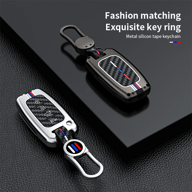 Zinc Alloy Car Key Case Cover Bag For Hyundai Solaris HB20 Veloster SR IX35 Accent Elantra For KIA RIO Forte K2 K3 K5 Sportage