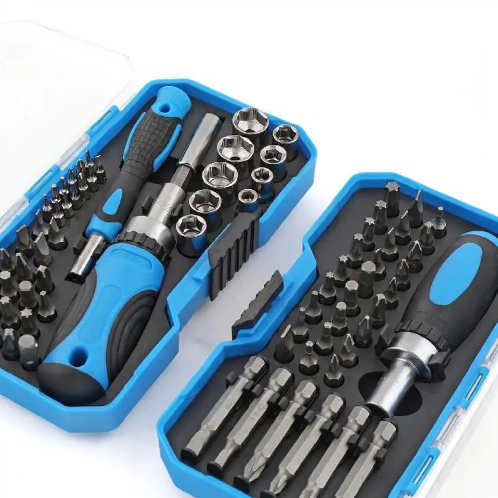 Universal Ratchet Screwdriver Tool Set Chrome Vanadium Bits Household Furniture Assembly Device Maintenance Manual Repair Kit
