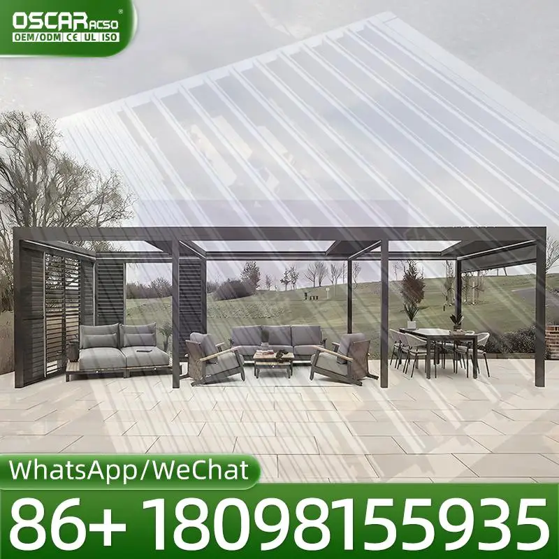 

Моторизованные уличные жалюзи биоклиматические солнечные алюминиевые навесы для сада, патио, беседки на заднем дворе